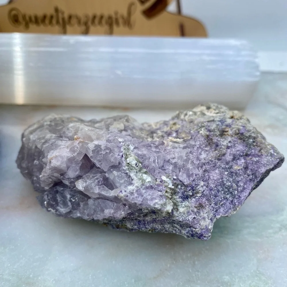 Natural Raw Fluorite on Muscovite Collectible Crystal Specimen 219 Grams